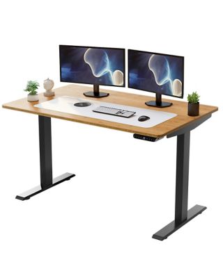 Uncaged Ergonomics Electric Standing Desk, Sit-Stand Home Office Desk, 48 x 30in. Bamboo Top Dual Motor Memory Keypad Adjustable