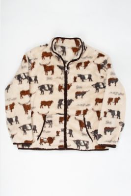 American Farm Company Women's Western Vintage Cattle Full-Zip Sherpa Jacket