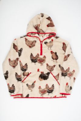 American Farm Company Women's Chicken Sherpa Quarter-Zip Hoodie