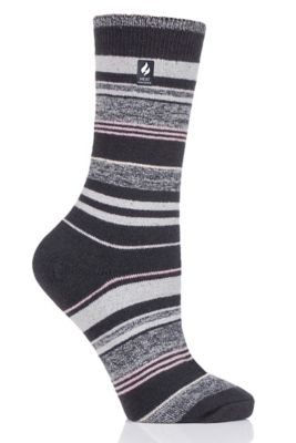 Heat Holders Women's Ultra Lite Heather Stripe Crew Sock