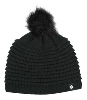 Heat Holders Women's Cannes Ribbed Hat with Pom Pom
