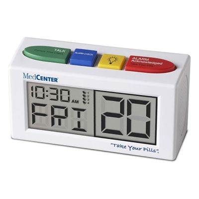 MedCenter Digital Talking Medication Alarm Clock for Seniors