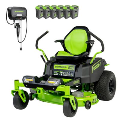 Greenworks 60 V 42 in. Electric CrossoverZ Zero Turn Mower with (6) 8 ah batteries and 600 W wall charger
