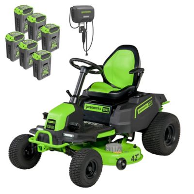 Greenworks 60 V 42 in. Cordless Battery CrossoverT Riding Lawn Mower with (6) 8.0 Ah Batteries and 600 W Wall Charger
