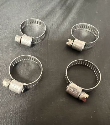 Helix Racing Products Hose Clamps, Stainless Steel, 10-25mm, 0.39 to 0.98 in., Clamping Range, 4 pk.
