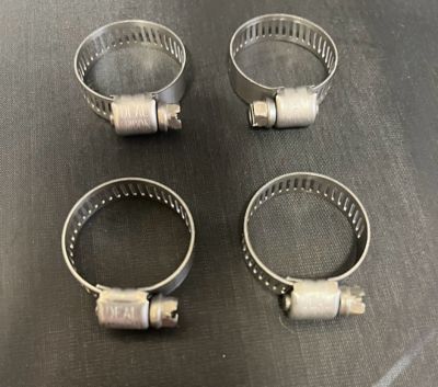 Helix Racing Products Hose Clamps, Stainless Steel, 10-27mm, 0.39 to 1.06 in., Clamping Range, 4 pk.