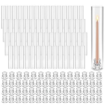 VEVOR Hurricane Candle Holders Set of 60, 2.56 x 13.78in. Tall Clear Glass Cylinder Candleholder Sleeve