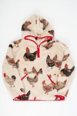 American Farm Company Women's Chicken Sherpa Quarter-Zip Youth Hoodie