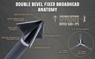 Ozcuts Elite 3 Blade, Fixed Double Bevel 125g, 3 pk.