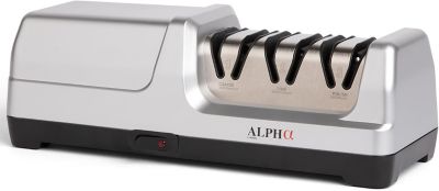 Alpha Living 3-Stage Electric Knife Sharpener, Silver