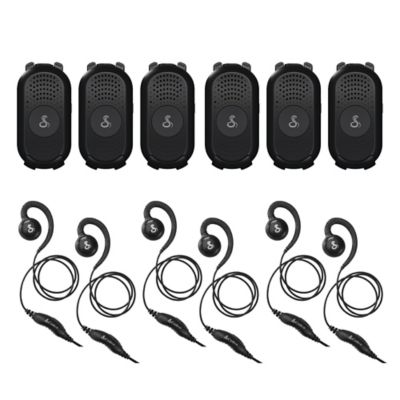 Cobra PX280 Compact 2-Way Handheld Business Radio with Dual-Dock Charger and Headset, 6 pk.