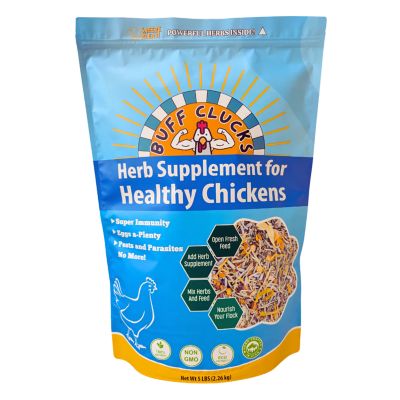 Buff Clucks Herb supplement for backyard chickens