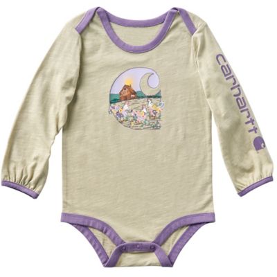 Carhartt Infant Girl Long-Sleeve Farm Bodysuit