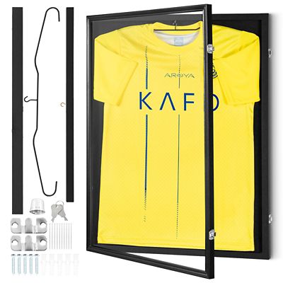VEVOR Jersey Display Frame Case, 23.3 x 31.2 x 1.5in, Large Lockable Sport Jersey Shadow Box