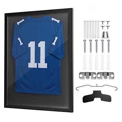 VEVOR Jersey Frame Display Case, 35.4 x 27.6 x 1.2in, Wooden Sport Jersey Shadow Box
