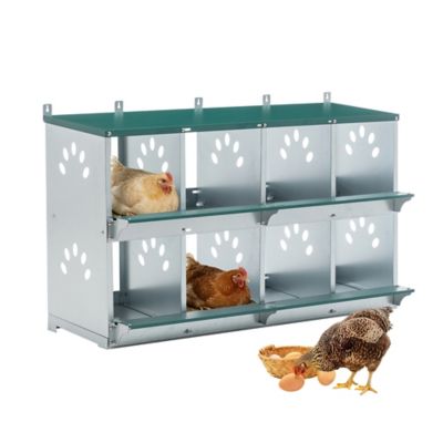 Modern Muse Metal Poultry Nest Box, Wall Mount, Vented Holes, Large, for Hens & Eggs, ZXR-W1422P246453