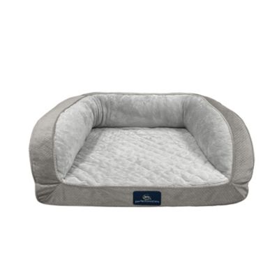 Serta Quilted Orthopedic Bolster Couch Cat & Dog Bed