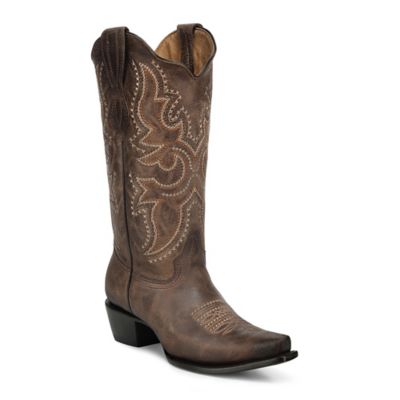 Corral Women's Stitch Detail Leather Snip Toe Western Boots