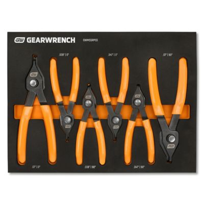 GEARWRENCH 6 pc. Convertible Push Button Snap Ring Pliers Set in Foam Tray