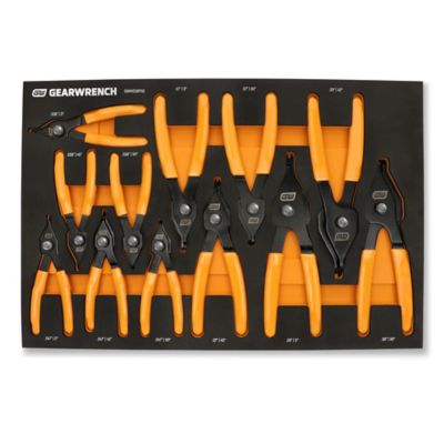 GEARWRENCH 12 pc. Convertible Push Button Snap Ring Pliers Set in Foam Tray