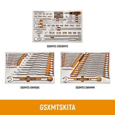 GEARWRENCH 132 pc. 1/4 in., 3/8 in. and 1/2 in. Drive 120XP Mechanics Tool Sets in Premium Foam Trays