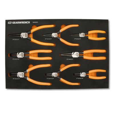 GEARWRENCH 8 pc. Fixed Joint Internal/External Snap Ring Pliers Set in Foam Tray