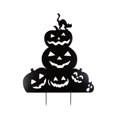 Gerson International Metal Pumpkins/Cat Stake Yard Silhouette