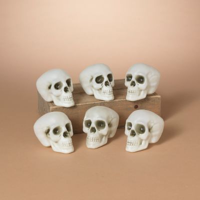Gerson International Glow in the Dark Skulls 4.3 in. H in Mesh Bag, Set of 6