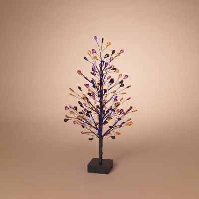 Gerson International Lighted Halloween Acrylic Jewels Tree with Timer 18 in. H
