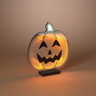 Gerson International USB Jack-O-Lantern Infinity Mirror Light 14.5 in. H