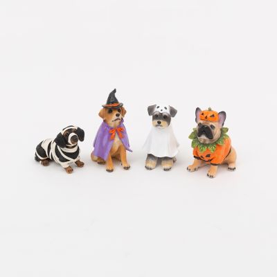 Gerson International Resin Halloween Dogs 3.94 in. H, 4 Assorted, Set of 4