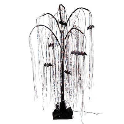 Hallmark 4 ft. Electric Black Willow Tree with 360 Orange LEDs