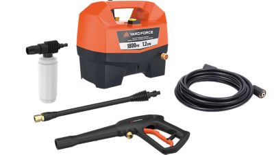 Yard Force 1800 PSI Corded Pressure Washer, 1.2 GPM, 13 Amp, with Foam Cannon,15 degree, Turbo Nozzles, 20 ft. Hose