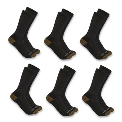 Carhartt Midweight Crew Sock, 6 pk., Black