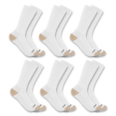Carhartt Midweight Crew Sock, 6 pk., White