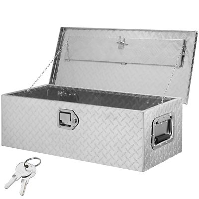 VEVOR 30 x 13 x 9.6in. Heavy Duty Aluminum Truck Bed Tool Box, Diamond Plate Tool Box with Side Handle and Lock Keys