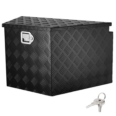 VEVOR 33 x 19 x 18in. Trailer Tongue Box, Aluminum Alloy Diamond Plate Tongue Box Tool Chest