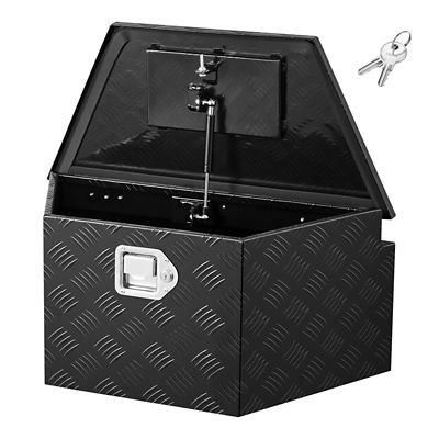 VEVOR Trailer Tongue Box, 26 x 13 x 12in. Aluminum Trailer Tongue Tool Box Black