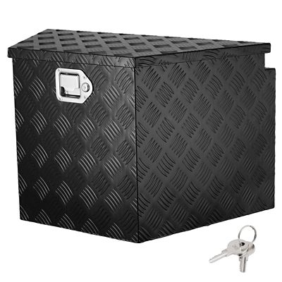 VEVOR 29 x 16.2 x 18in. Trailer Tongue Box, Aluminum Alloy Diamond Plate Tongue Box Tool Chest