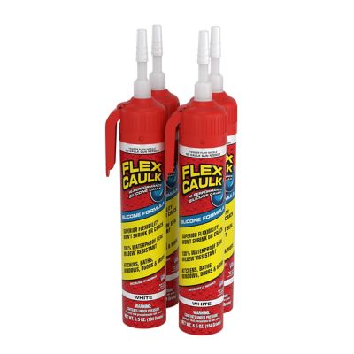 Flex Seal Flex Caulk Silicone, White, 6.5 oz.