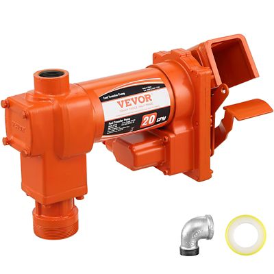 VEVOR Fuel Transfer Pump, 12 V DC 20 gal./min. 1/4 hp, High Flow Cast Iron Gasoline Extractor Pump