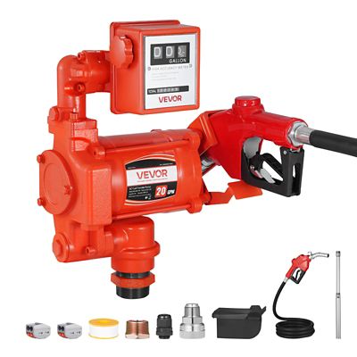 VEVOR Fuel Transfer Pump 110V, 20 GPM 76 L/min, AC Electric Oil Transfer Pump with Meter Auto Shut-Off