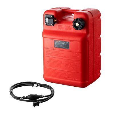 VEVOR Marine Tank, 6.34 gal./24 L Marine Portable Tank Outboard Marine Boat Transfer Tank with 9.8 ft. Hose Red