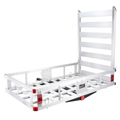 Trustmade Hitch Cargo Carrier 50x29.5x8.7 500 lb. Aluminum Basket Folding Ramp 2 in. Receiver SUV Truck Camping