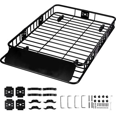 Trustmade Roof Rack Cargo Basket, 64 x 39 x 6 in. Heavy-Duty Steel 200 lb. Universal Rooftop Carrier & Extension for SUV, Truck