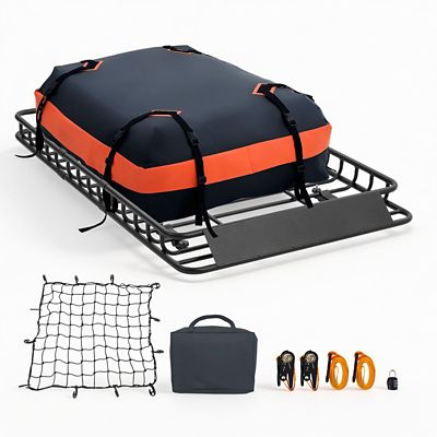 Trustmade Roof Rack Basket 54x34x4 in, Carrier with Bag, Net, Straps 200 lb. for SUV Truck Car
