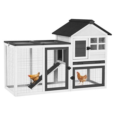 Aivituvin Large Outdoor Rabbit Hutch with 2-Story House and Large Run
