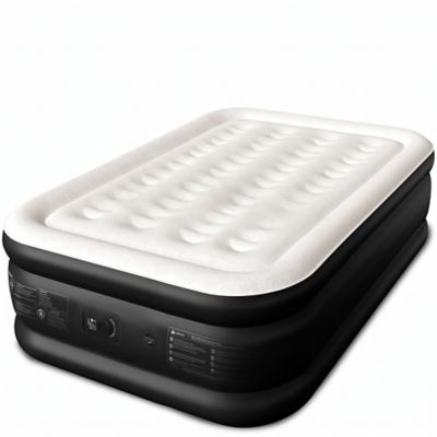 Teamson US Inc Full Air Mattress with Built-in Pump Fast Inflation Guest Bed Honeycomb Support