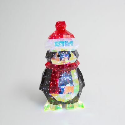 Gerson International USB Lighted Holographic Holiday Penguin 15.75 in. H with Remote