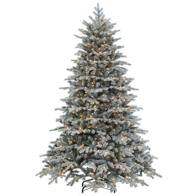Sterling Natural Cut Flocked Narrow Spruce Tree, 9 ft.